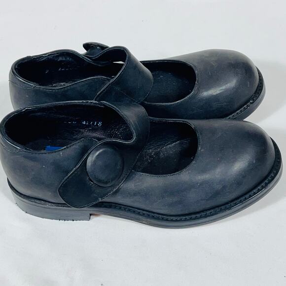 Vintage Nana by Muro Boots Women Black Leather Mary Jane Platform Heels Shoes - Picture 4 of 8